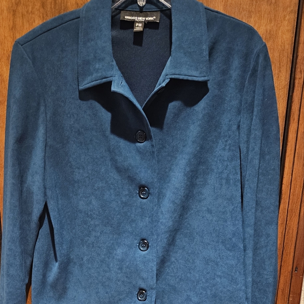 Briggs New York Jacket/Blazer Teal Size Petite M